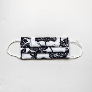 Black and White Floral Reusable Face Mask